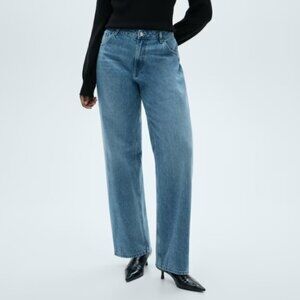 Mango - Miami medium-rise straight-fit jeans Sz 16